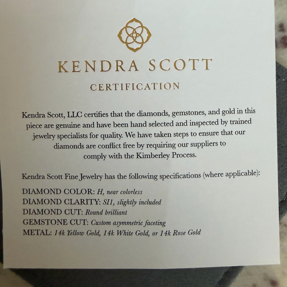Kendra Scott Gold Ring with Channel set Diamonds - Picture 4 of 6